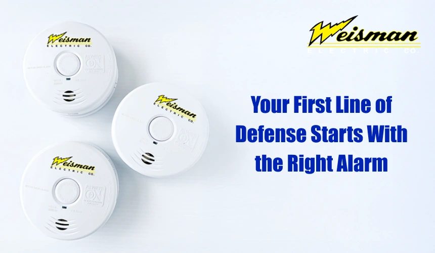 Residential fire alarm system installed in a home