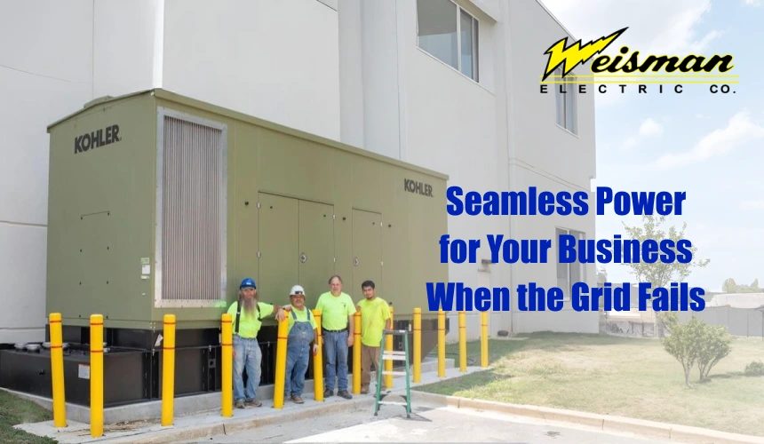 Standby generator installed at a commercial property