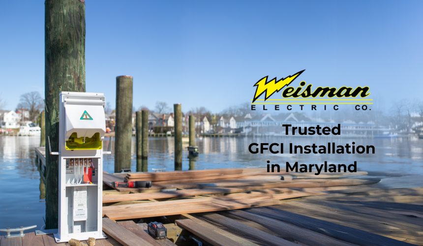 Weisman Electric Co. electrician installing outdoor GFCI outlet