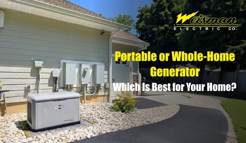 Comparison of portable and whole-home generators for residential backup power