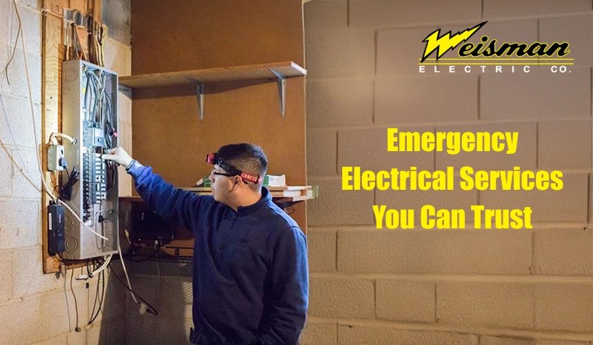 electrician responding to residential electrical emergency